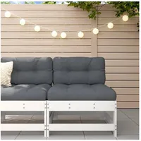 vidaXL Garten-Mittelsofa Holz Kiefer weiß
