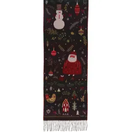 Fraas Schal Cashmink® Scarf With Christmas Design Navy