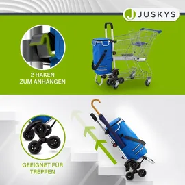 Juskys 3in1 Einkaufstrolley Dunkelblau