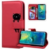 Kompatibel mit Handyhülle Samsung Galaxy M31 Hülle Leder,Galaxy M31 Klapphülle Handytasche Karikatur Tiere Katze Muster PU Tasche Leder Flip Case Lederhülle Magnetisch Wallet Schutzhülle,Rot