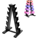 Hantelständer Schwarz/Weiß Stahl 5 Ebenen Kurzhantel Rack A-Rahmen Hantelablage für Aufbewahrung, Privathaushalten, Schulen, Belastbarkeit 100kg/220.46lbs (Schwarz)