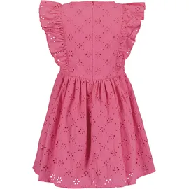 blue seven Sommerkleid BLUE SEVEN, Mädchen, Gr. 128, N-Gr, pink, Web, Obermaterial: 100% Baumwolle, unifarben, regular fit knielang, Rundhals, Flügelärmel Volant, Kleider Sommerkleid, mit Volants und toller Lochstickerei