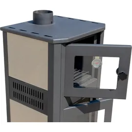 Blist Kaminofen mit Backfach Weiß 12,1 kW