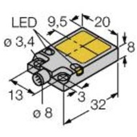 Turck Sensor bündig NPN, Schließer BI8U-Q08-AN6X2-V1131