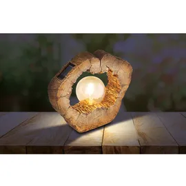 GLOBO LED Solarleuchte, Baumscheibe, Holzoptik, L 30,5 cm