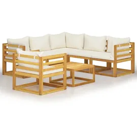 vidaXL Garten-Lounge-Set 7-tlg. creme Massivholz Akazie