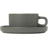 BLOMUS Pilar Teetassen mit Untertasse 200 ml pewter