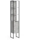 Vicco Badschrank Fyrk, Beton Badezimmerschrank Hochschrank Badregal 5 Fächer