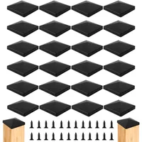 GBACHOOSE 24 Stück Pfostenkappe 10x10cm, Pfostenkappen mit Schrauben, Zaunpfosten Kappen, Pfostenkappe Quadratisch, Pfostenkappe Kunststoff Zaunkappen, Abdeckkappen für Pfosten Zaunpfosten Holzpfosten