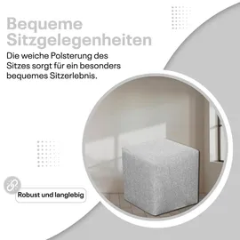 Best For Home Sitzhocker Samt 40 x 40 x 40 cm Silber