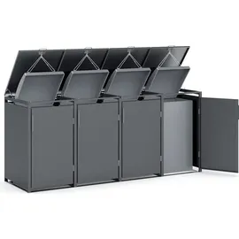 plats® Mülltonnenbox 265 x 80 x 116 cm grau