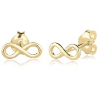 Elli PREMIUM Ohrringe Damen Infinity Trend Blogger Filigran in 375 Gelbgold