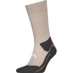 Wandersocken HEAD "HEAD HIKING WARM LONG CREW 1P", Damen, Gr. 39-42, grau (taupe), Obermaterial: 43% Polyamid, 37% Wolle, 18% Polyester, 2% Elasthan, normal, Socken, Zonenpolsterung für zusätzlichen Komfort