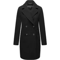 Navahoo Damenmantel Kurzmantel Frostjuwel 14 in Woll-Optik Langer Klassischer Trenchcoat Black Gr. M