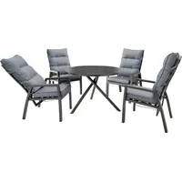 Destiny Sitzgruppe GARDA BARLETTA 4 Hochlehner + Tisch Ø110x77cm,