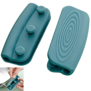 Smaoqingji Silicone Handles for Pots - 2er Pack, Grün, Hitzeschutz Topfgriffe Silikongriffe, Sicher und Verbrühungssicher, Geeignet für Alle Arten Kochgeschirr mit Eckigen Runden, Gebogenen Griffen