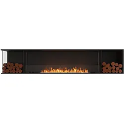 EcoSmart Flex - Front + links offen [Ethanol Einbau Gehäuse]: Flex104 - Holzbox doppelseitig