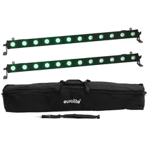 Eurolite Set 2x LED BAR-12 QCL RGB+UV Leiste + Soft-Bag