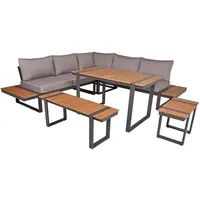 deluke Gartenloungeset GERD 6-tlg. Dunkelbraun
