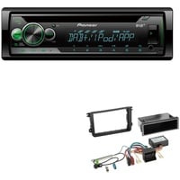 Pioneer DEH-S410DAB 1-DIN CD Digital Autoradio AUX-In USB DAB+ Spotify mit Einbauset für Skoda Rapid + Spaceback mit Canbus