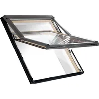 Roto Designo R7 Hoch-Schwingfenster R78_ 054/078 K200 Größe 054/078, Kunststoff weiß, 2fach Comfort, Alu Anthrazit-Metallic