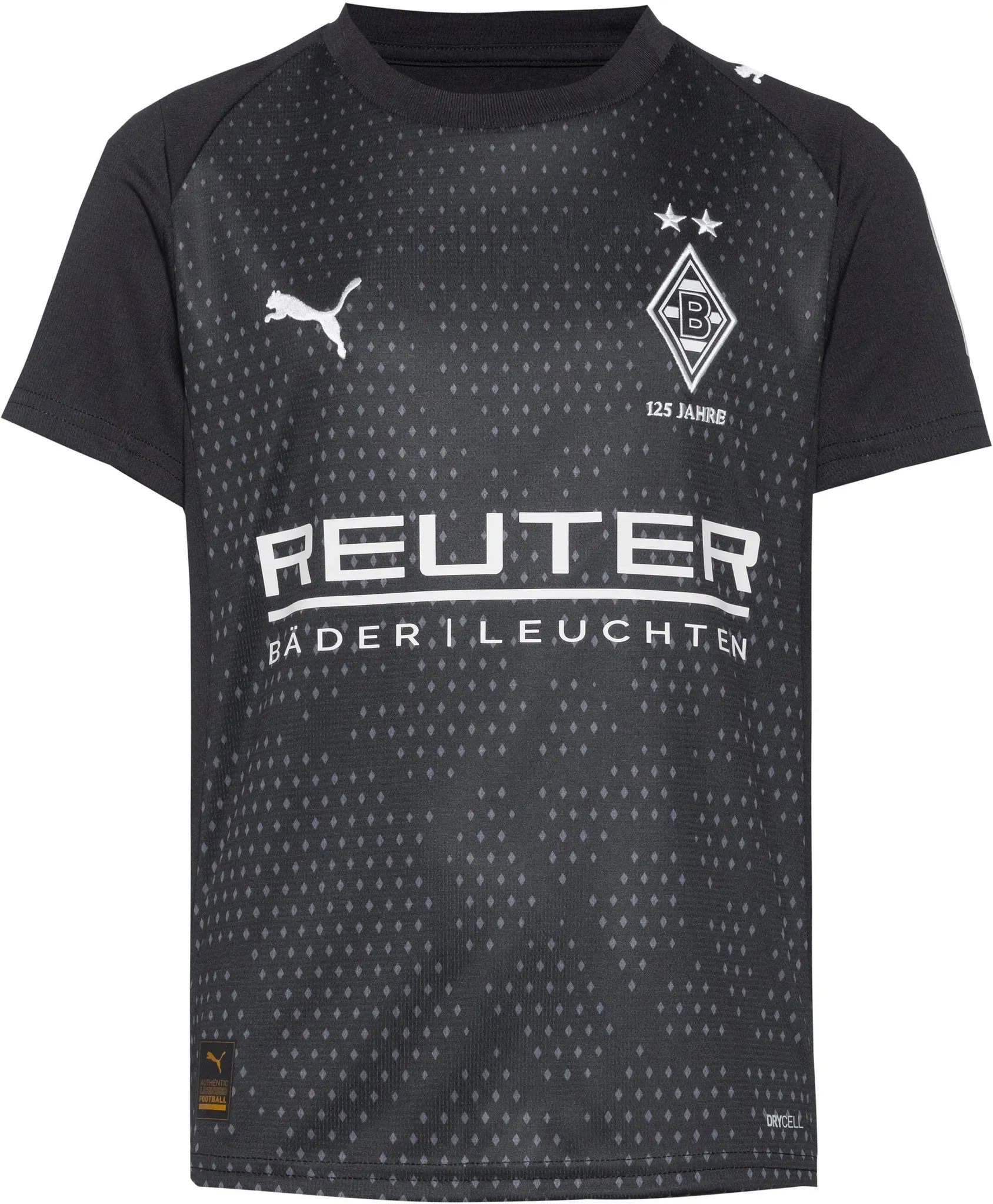 PUMA Borussia Mönchen Gladbach 25-26 3rd Teamtrikot Kinder in puma black-warm white, Größe 128 - schwarz