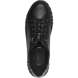 Marco Tozzi Damen Plateau Sneaker mit Lederanteil mit Schnürsenkeln, Schwarz 38 EU