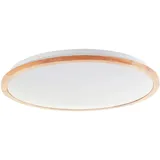 Brilliant LED-Deckenleuchte Bario Weiß/Holz Hell Ø 52 cm CCT