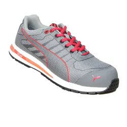 Puma Xelerate Knit Low S1P HRO SRC grau/rot, Größe: 46 EU