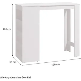 Homestyle4u Bartisch 120 x 105 x 50 cm Weiß