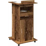 vidaXL Rednerpult mit Rollen Alte Holzwerkstoff - vidaXL Podium Schubladen Altholz 55 x 55 x 107 cm 862297