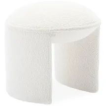 sweeek Hocker mit Bezug aus strukturiertem Bouclé,