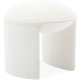 sweeek Hocker mit Bezug aus strukturiertem Bouclé,