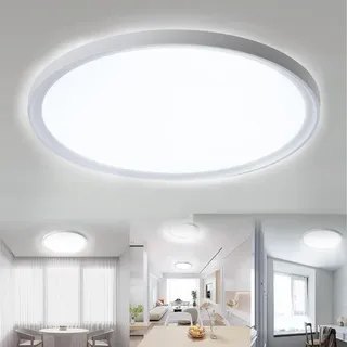 ACXIN LED Deckenleuchte Flach Rund Badlampe Deckenlampen Ceiling Light für Wohnzimmer, Badezimmer, Schlafzimmer, Küche, IP44 Wasserfest, – Kaltweiß
