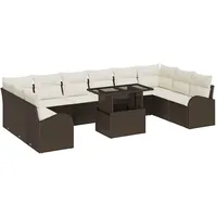 vidaXL Garten-Lounge-Set 11-tlg. braun