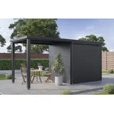 Wolff Finnhaus Metall-Dachrinnenset 460 cm mit 2 Fallrohren für Ulrik & Linnea