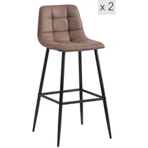 Möbel Kraft Barhocker 2er-Set ¦ braun ¦ Maße (cm): B: 46,5 H: 102
