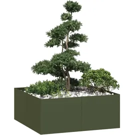 vidaXL Pflanzgefäß 100 x 100 x 80 cm Olivgrün