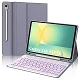 IVEOPPE Tastatur für Samsung Galaxy Tab S9FE/S10FE 10.9", Hülle Tastatur Galaxy Tab S9/S10FE 2025, Magnetisch Beleuchtung mit QWERTZ Keyboard für Samsung S10FE/S9FE/S9 10.9 Zoll 2025, Lila