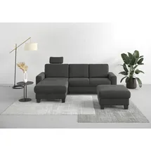 Home Affaire Ecksofa HOME AFFAIRE "Summer L-Form", grau (anthrazit), B:249cm H:91cm T:164cm, 95% Polyester, 5% Polyamid, Sofas, Ecksofa, mit Recamiere, mit oder ohne Bettfunktion und Bettkasten, Cord-Bezug
