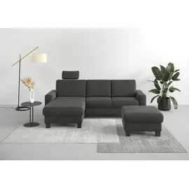 Home Affaire Ecksofa HOME AFFAIRE "Summer L-Form", grau (anthrazit), B:249cm H:91cm T:164cm, 95% Polyester, 5% Polyamid, Sofas, Ecksofa, mit Recamiere, mit oder ohne Bettfunktion und Bettkasten, Cord-Bezug