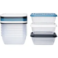 Kigima Gefrierdosen 12x0,46L rechteckig Bunt – Elegante Vorratsdosen mit Deckel luftdicht – Transparente Frischhaltedosen mit Deckel – Aufbewahrungsbox Küche für Mealprep & Organisation – Made in EU