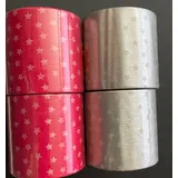 Riffelmacher 2x rot 2x silber 50mm x 10m =40m Dekoband/ Weihnachten Klebeband