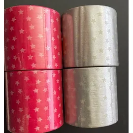 Riffelmacher 2x rot 2x silber 50mm x 10m =40m Dekoband/ Weihnachten Klebeband