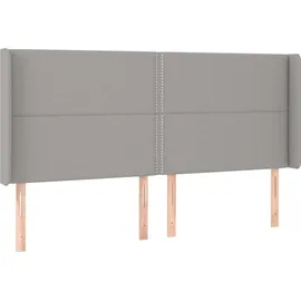 vidaXL Boxspringbett mit Matratze & LED Hellgrau 180x200 cm Stoff