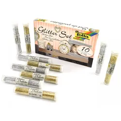 Folia Glitter-Set »Silber & Gold«, 10 Tuben