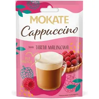 MOKATE - Cappuccino Himbeertarte - Cremiger Instant-Kaffee mit Milchschaum - Coffee Raspberry Tart - Fruchtiger Kaffee - Aromatisch Süß Kaffeepulver - Einfach mit Heißem Wasser Aufgießen - 40g