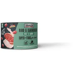 MAC's Cat Feinschmecker Menü 200g Dose Katzennassfutter 6 x 200 Gramm Rind & Kaninchen