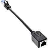 InLine Patchkabel Verlängerung, RJ45 Protektor, S/FTP (PiMf), Cat.6A, 0,2m