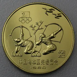 Goldmünze 300 Yuan Lake Placid 1980  (China)